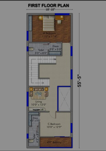 Floor Plan in 3 BHK Villa at Narepally – for Sale