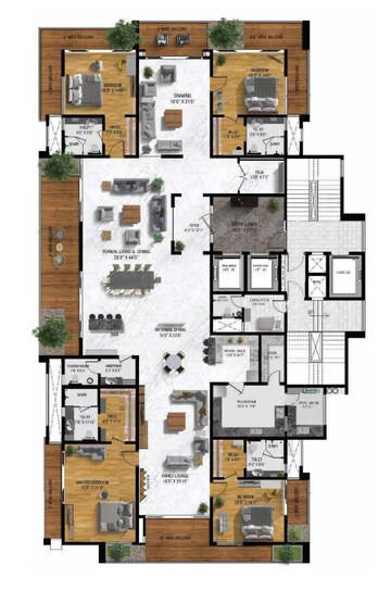 Floor Plan in 4 BHK Apartment at Myscape Isle Of Sky, Financial District – for Sale