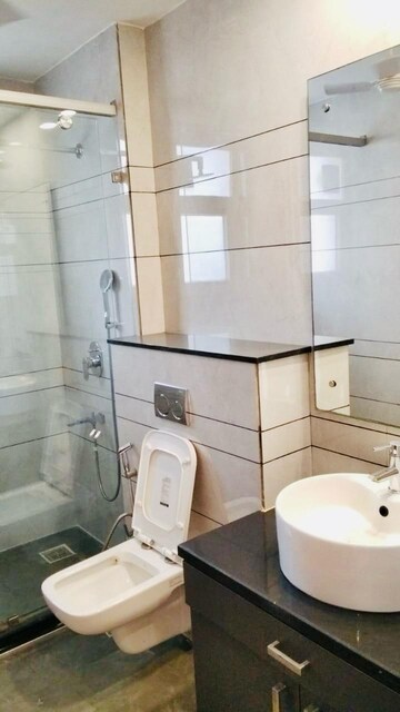 Bathroom in 4 BHK Builder Floor at Ansal Sushant Lok I, Sector 43 – for Rent