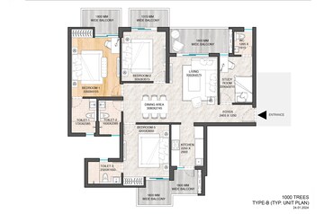 Floor Plan in 4 BHK Apartment at ATS Homekraft Sanctuary, Sector 105 – for Sale