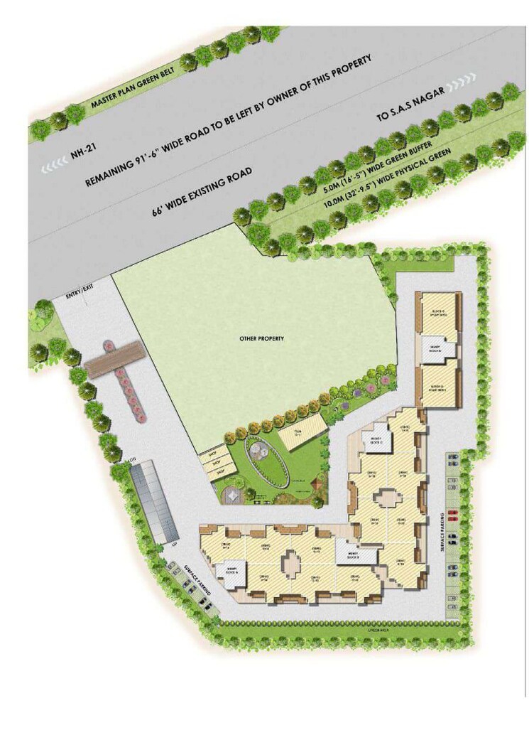 Master Plan, kharar kurali highway 3 Bedroom 1100 Sq.Ft. Apartment In KharaR Kurali Highway Mohali 7929022