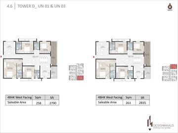 Floor Plan in 3 BHK Apartment at Kondapur – for Sale