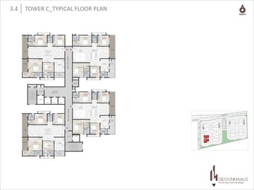 Floor Plan in 3 BHK Apartment at Kondapur – for Sale