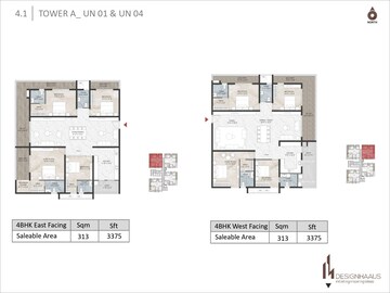 Floor Plan in 3 BHK Apartment at Kondapur – for Sale