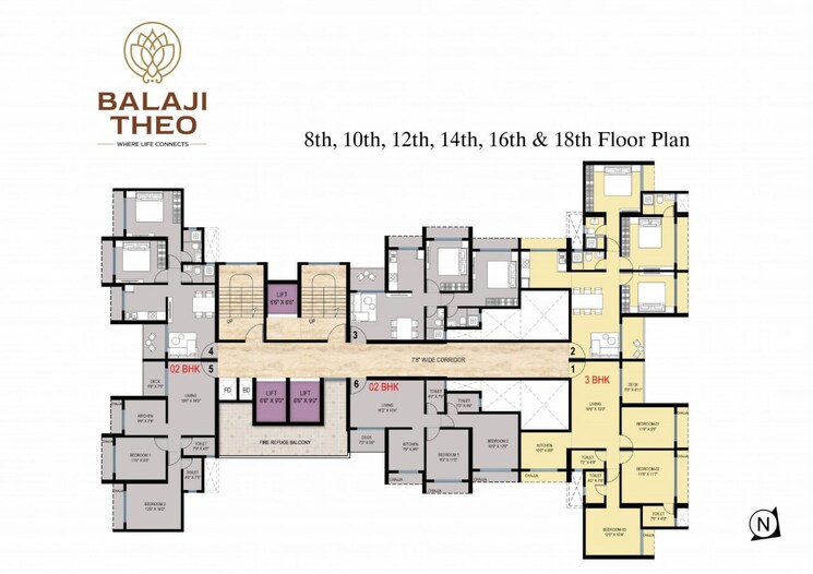 Floor Plan, reliable-balaji-theo 2 Bedroom 1155 Sq.Ft. Apartment In Kalamboli Navi Mumbai 7926629