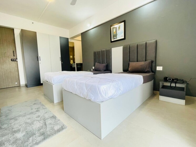 Bedroom, saarrthi-skybizz Studio 177 Sq.Ft. Apartment In Mahalunge Pune 7929451