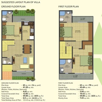 Floor Plan in 4 BHK Villa at Gaur Yamuna City 2nd Park View, Gaur Yamuna City – for Sale