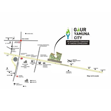 4 BHK Villa – Map Location View at Gaur Yamuna City 2nd Park View, Gaur Yamuna City - for Sale