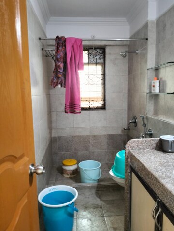 Bathroom in 3 BHK Apartment at Juhu Abhishek Chs Ltd, Andheri West – for Rent