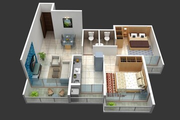 Floor Plan in 1 BHK Apartment at Riu Siddhivinayak Aarambh, Pushpak Nagar – for Sale