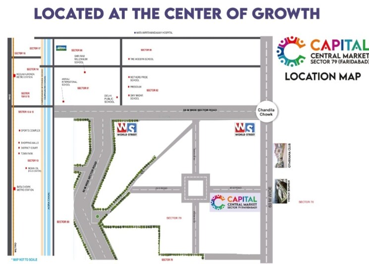 Map Location, capital-central-market Commercial Shop 869 Sq.Ft. In Sector 79 Faridabad 7932088