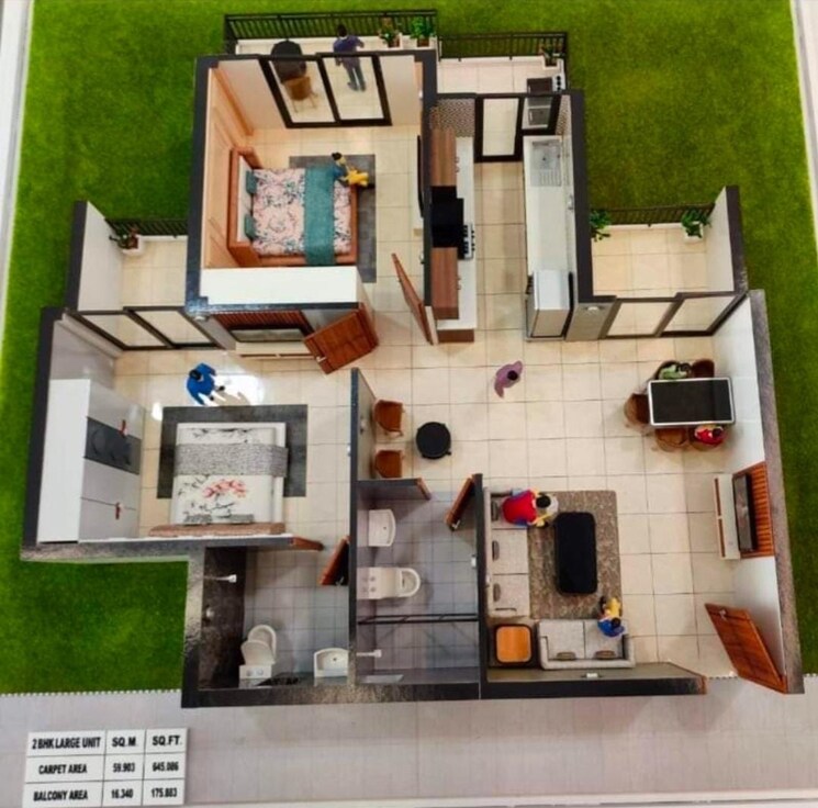 Floor Plan, advitya-homes 2 Bedroom 615 Sq.Ft. Apartment In Sector 143 Faridabad 7932237