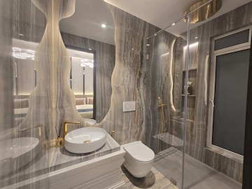 Bathroom in 3 BHK Apartment at Sheth Vasant Lawns, Laxmi Nagar – for Rent
