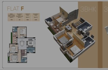 Floor Plan in 3 BHK Apartment at Kasba – for Sale