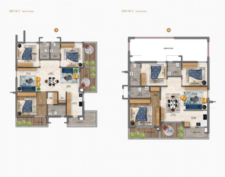 Floor Plan, aura-vidha 3 Bedroom 2115 Sq.Ft. Apartment In Kondapur Hyderabad 7933108