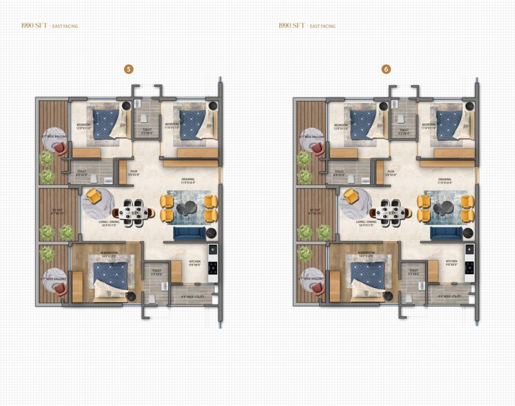 Floor Plan, aura-vidha 3 Bedroom 2115 Sq.Ft. Apartment In Kondapur Hyderabad 7933108