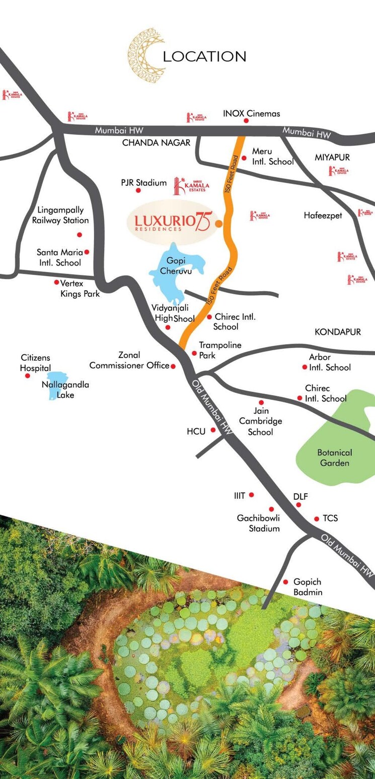 Map Location, shree-luxurio-75-residences 3 Bedroom 2350 Sq.Ft. Apartment In Serilingampally Hyderabad 7933109