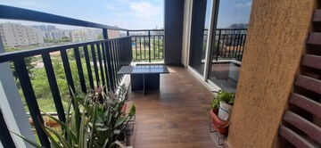 Balcony in 3 BHK Apartment at Crown Whistling Woods, Kokapet – for Rent