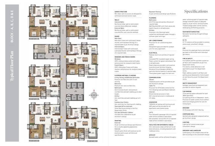 Floor Plan, dsr-altitudes 3 Bedroom 2277 Sq.Ft. Apartment In Osman Nagar Hyderabad 7940213