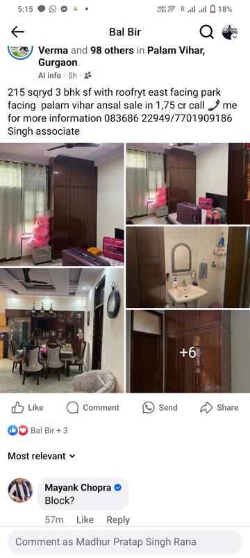 3 BHK Apartment For Rent in Bestech Park View Residency, Sector 3