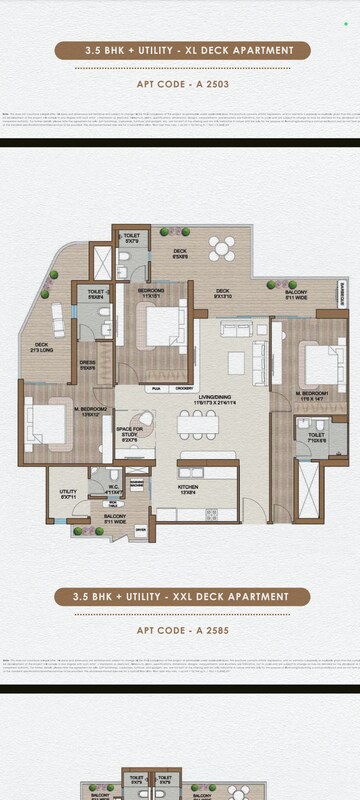 Floor Plan in 3.5 BHK Apartment at Smart World One DXP, Sector 113 – for Sale