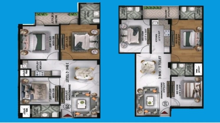 Floor Plan, sector 51 3 Bedroom 1500 Sq.Ft. Builder Floor In Sector 51 Noida 7941348