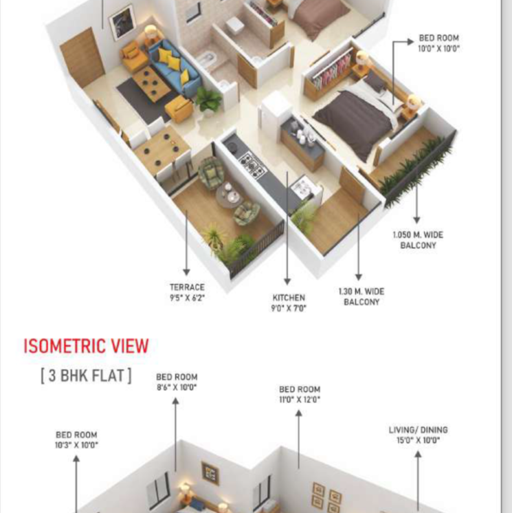 Floor Plan, raj-homes-nagpur 2.5 Bedroom 1095 Sq.Ft. Apartment In Gotal Pajri Nagpur 7943292
