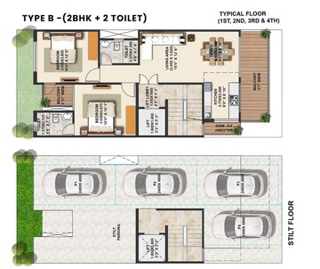 Floor Plan in 3 BHK Builder Floor at Signature Global Park 4 and 5, Sohna Sector 36 – for Sale