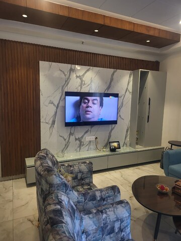 Living Room in 4 BHK Apartment at Goyal Riviera Prestige, Makarba – for Rent