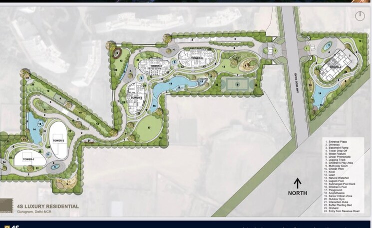 Master Plan, 4s-the-aurrum 3 Bedroom 2407 Sq.Ft. Apartment In Sector 59 Gurgaon 7945574