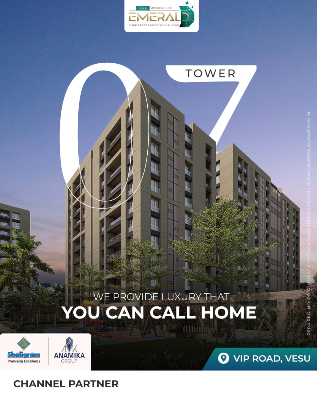 5 BHK + Pooja Room,Servant Room,Study Room Apartment For Sale in Vesu