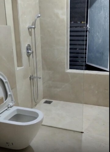 Bathroom in 3 BHK Apartment at Soham Crystal Spires, Ghodbunder Road – for Rent