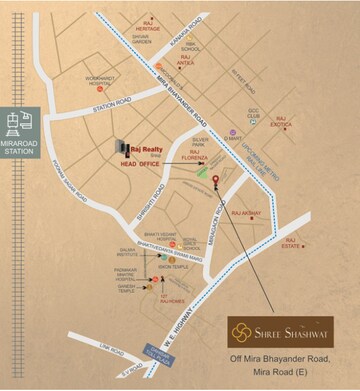 2 BHK Apartment – Map Location View at Shree Shashwat CHS, Mira Road - for Sale