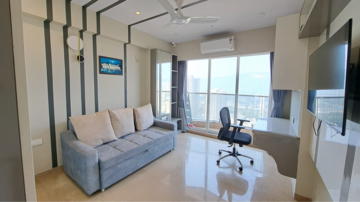 Living Room in 3 BHK Apartment at Soham Crystal Spires, Manpada – for Rent