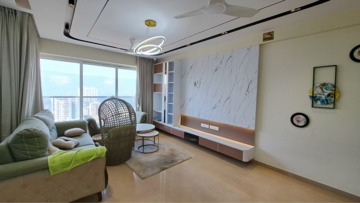 Living Room in 3 BHK Apartment at Soham Crystal Spires, Manpada – for Rent