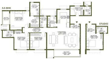 Floor Plan in 4 BHK Apartment at Godrej Lakeside Orchard, Sarjapur Road – for Sale