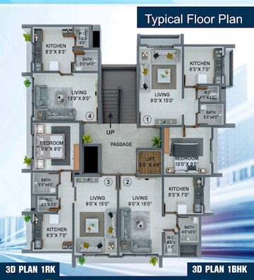 Floor Plan in 1 RK Apartment at SR Vihar, Vasai East – for Sale