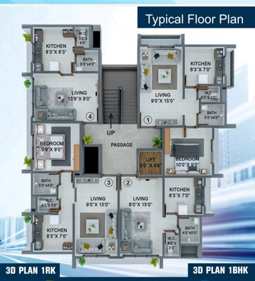 Floor Plan in 1 BHK Apartment at SR Vihar, Vasai East – for Sale