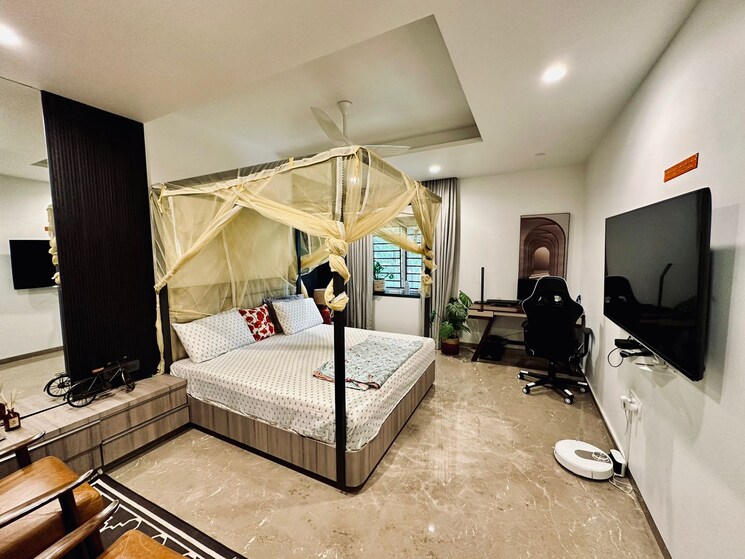 Master Bedroom, harsha-sky-high 5 Bedroom 7100 Sq.Ft. Apartment In Shaikpet Hyderabad 7952706