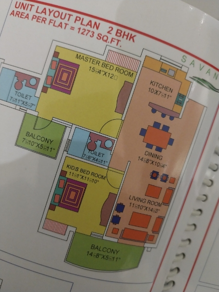 2 BHK + Pooja Room Apartment For Sale in RPS Savana