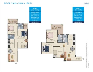 Floor Plan in 2 BHK Apartment at Conscient Habitat 78, Sector 78 – for Sale
