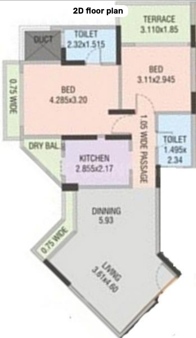 Floor Plan, metro-plaza-kalyan 2 Bedroom 1100 Sq.Ft. Apartment In Kalyan West Thane 7953487