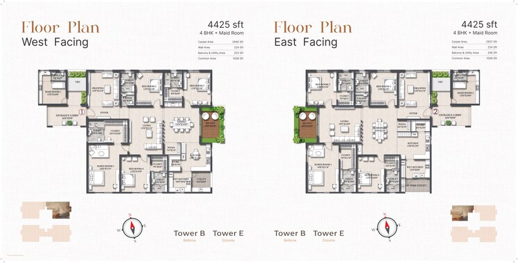 Floor Plan, rajapushpa-infina 3 Bedroom 3080 Sq.Ft. Apartment In Manchirevula Hyderabad 7953552