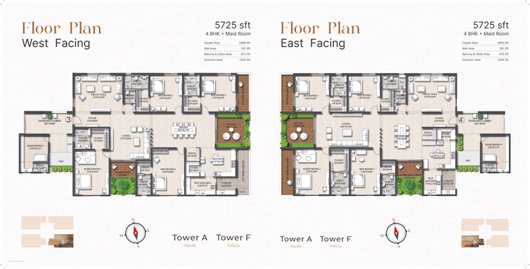 Floor Plan, rajapushpa-infina 3 Bedroom 3080 Sq.Ft. Apartment In Manchirevula Hyderabad 7953552