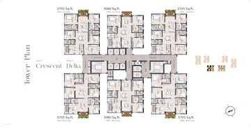 Floor Plan in 3 BHK Apartment at Rajapushpa Infina, Manchirevula – for Sale