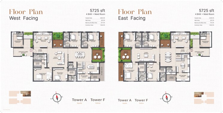 Floor Plan, rajapushpa-infina 3 Bedroom 3080 Sq.Ft. Apartment In Manchirevula Hyderabad 7953552