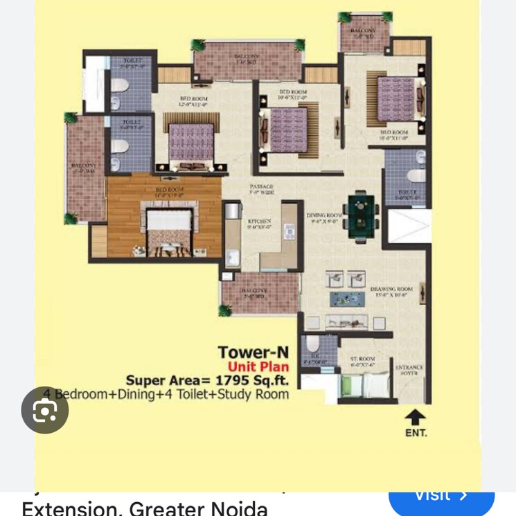 Floor Plan, mahagun-my-laagoon 3 Bedroom 1094 Sq.Ft. Apartment In Sector 12 Greater Noida Greater Noida 7953895