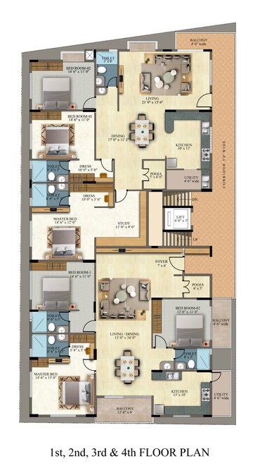 Floor Plan in 4 BHK Builder Floor at Rajaji Nagar – for Sale