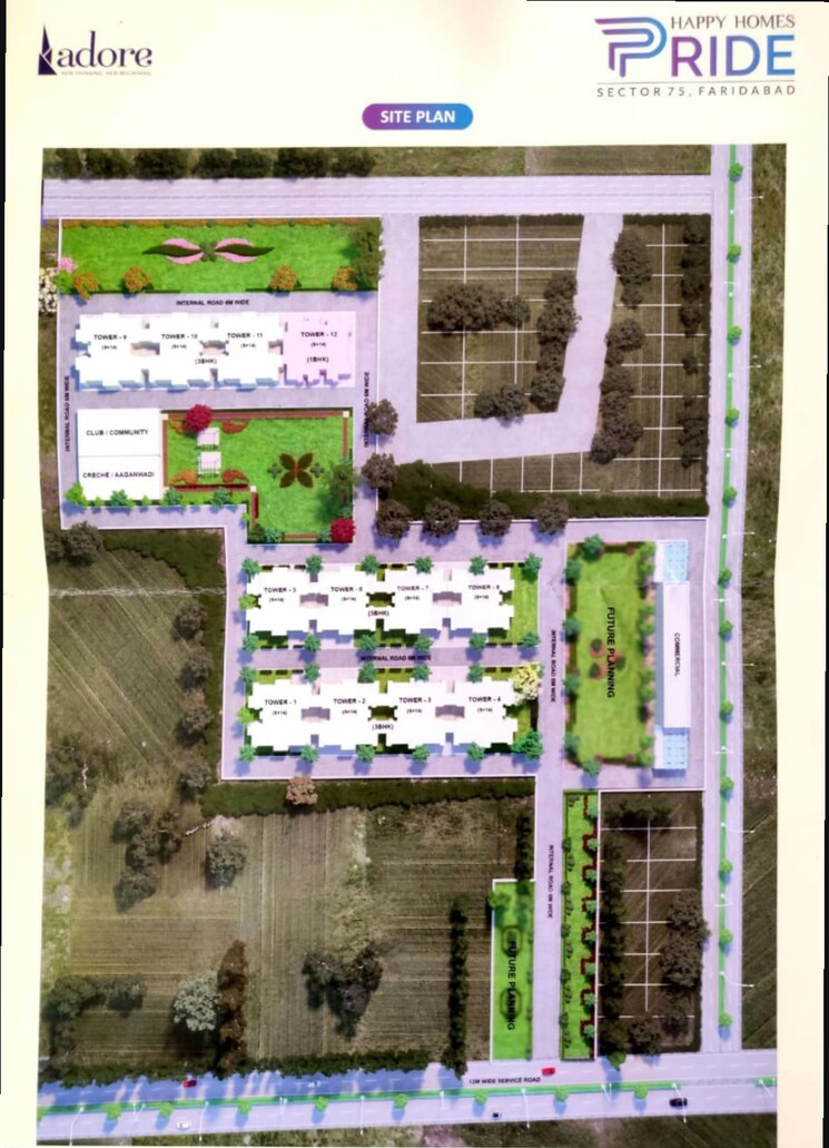 Master Plan, adore-happy-homes-pride 3 Bedroom 646 Sq.Ft. Apartment In Sector 75 Faridabad 7954746