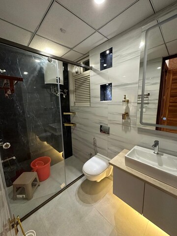 Bathroom in 3 BHK Apartment at Trishla City, Patiala Road – for Rent